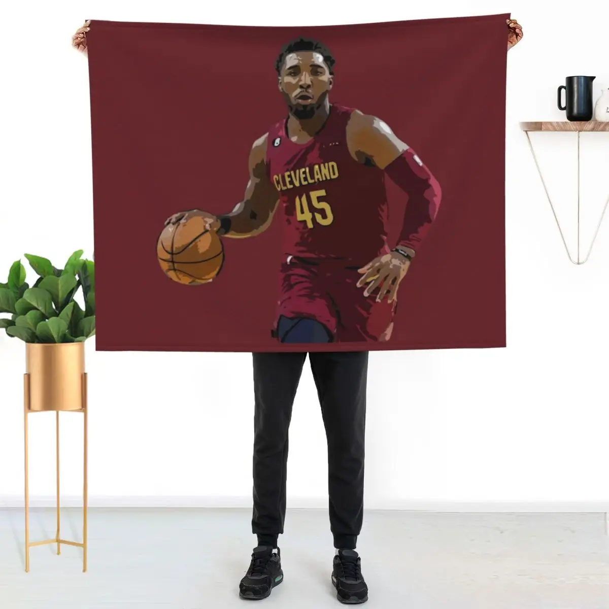 Donovan Mitchell Throw Blanket Quilt Decorative Throw for sofa for winter Flannel christmas decoration Blankets