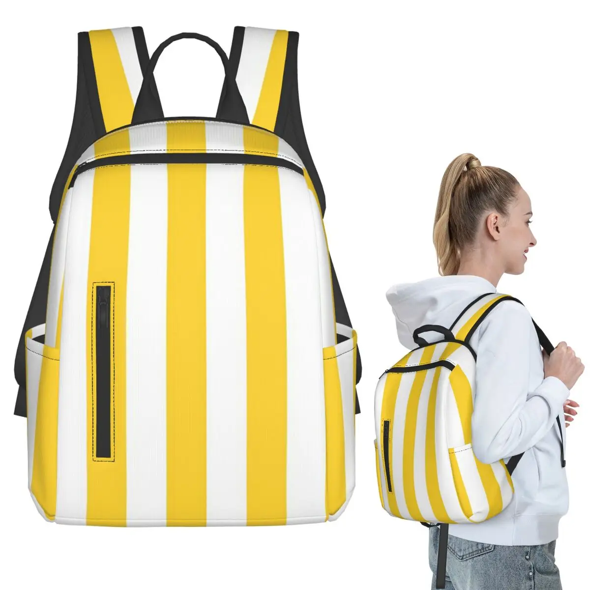 

Stripes Narrow Stripe Backpack Student BookBag Children School Bag Laptop Shoulder Bags Men Women