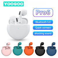 NEW Original Air Pro 6 TWS Wireless Headphones Fone Bluetooth Earphones Mic Pods In Ear Earbuds Earbuds Sport Headset For Xiaomi