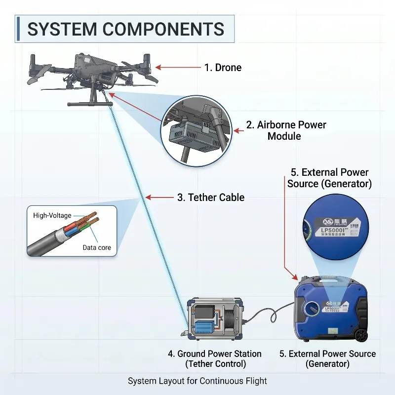 X12-M4D Tethered Power Supply Station UAV Sky & Ground Tether Power SystemEmergency Accessories