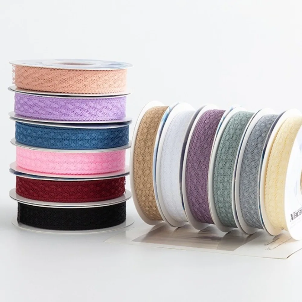 

25Yard 1.5cm Trim Ribbon Dopamine Lace Embroidery Edge Trim Decorating DIY Dot Lace Applique Sewing Craft for Wedding Dresses