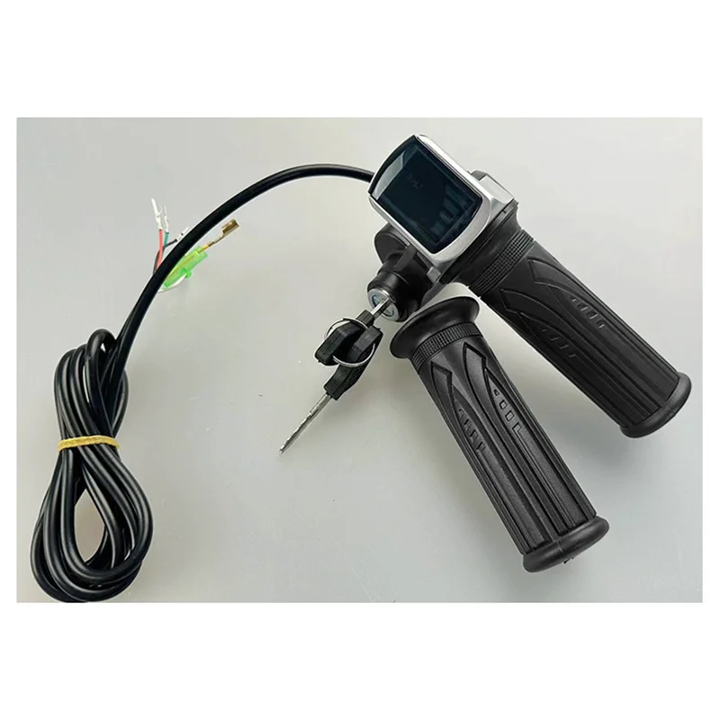 

48 В ручка дроссельной заслонки для электронного велосипеда с замком Ebike электрический велосипед скутер акселератор индикатор мощности ключ светодиодный дисплей