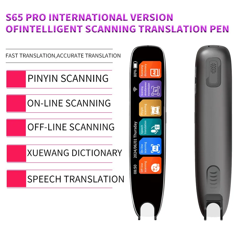 Ручка для перевода 142, ручка для переводчика языка, ручка для чтения для дислексии в автономном режиме/приложение речи/считывание голосовых точек ﻿ Сканер пера