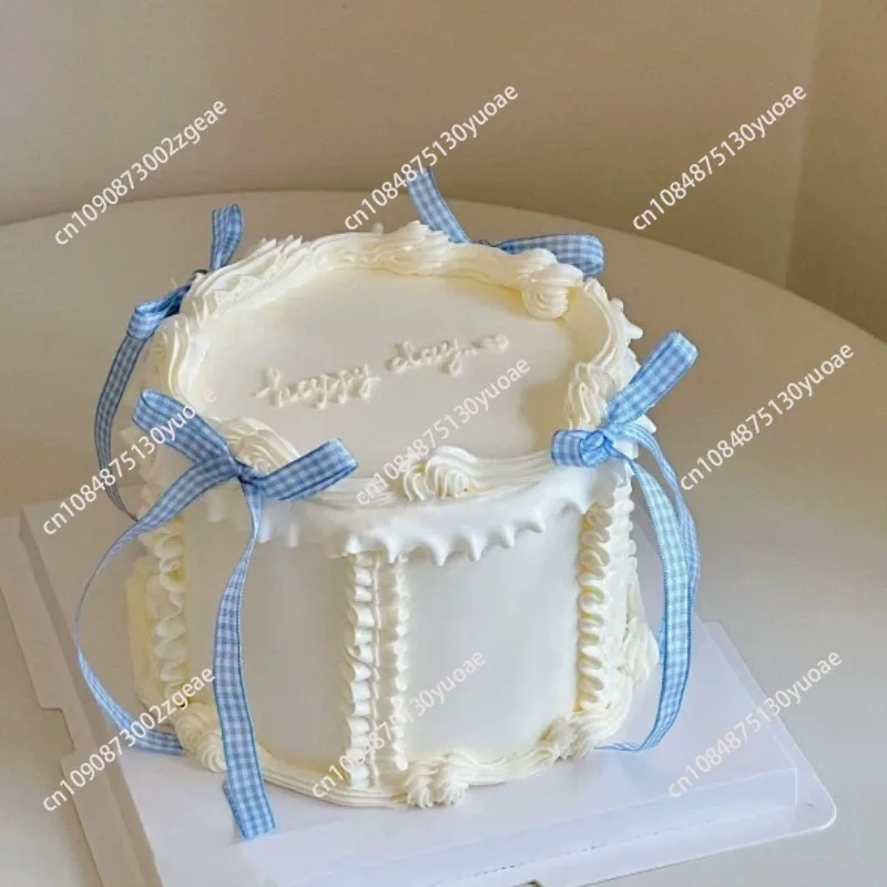 Butterfly Tie Simulated Cake Model Fake Food Christmas Window Display Samples Wedding Birthday Party Decoration Photography Prop