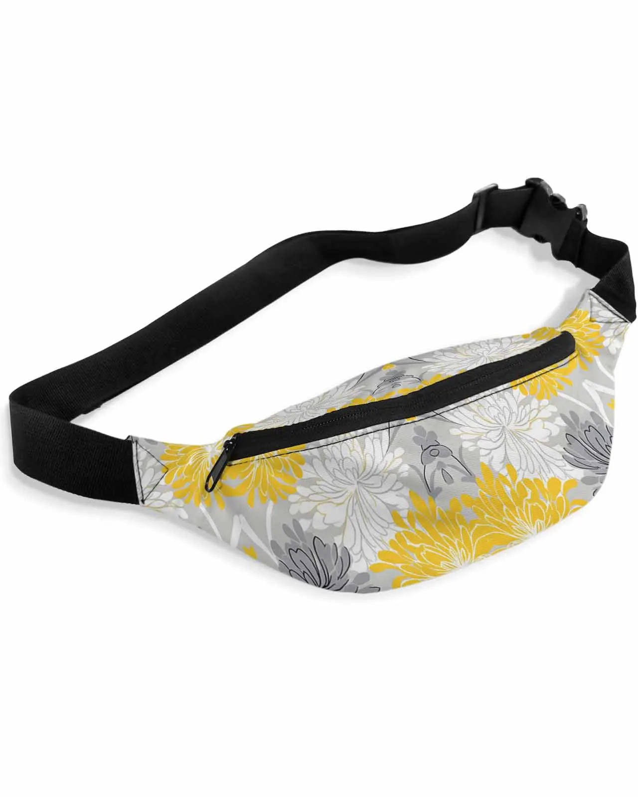 

Modernism Spring Yellow Dahlia Flowers Waist Bag Women Men Belt Bags Large Capacity Waist Pack Unisex Crossbody Chest Bag