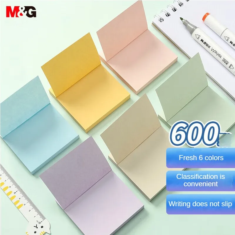 M&G 600 6-Color Post-it Notes 76*76mm Note Paper Plan this Message Post Macaron Color Note Pad