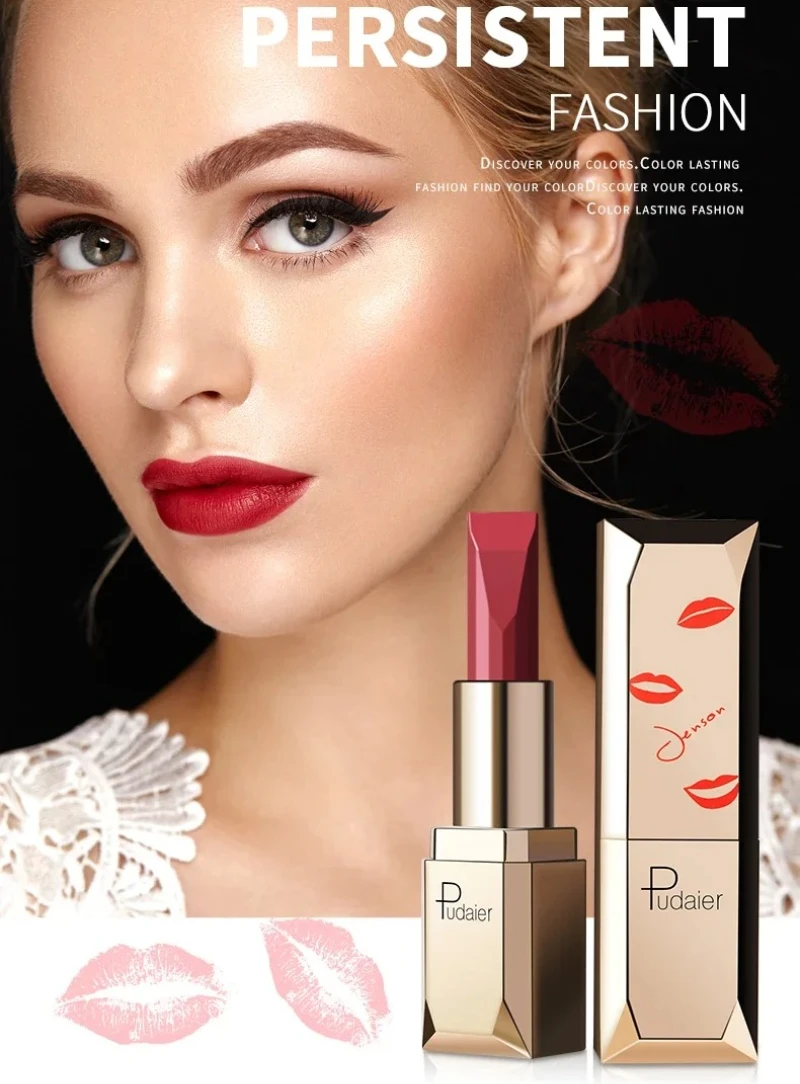 새로운 섹시 누드 26 컬러 화장품 립 스틱 모이스처 라이저 오랫동안 지속되는 입술 Batom 메이크업 매트 블랙 립스틱 방수 메이크업