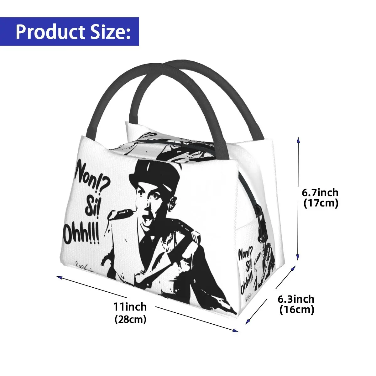 Louis De Funes Funes Non! Si! Ohh Lunch Bag for School Picnic Storage Food Boxes Container Cooler Thermal Lunch Box Tote