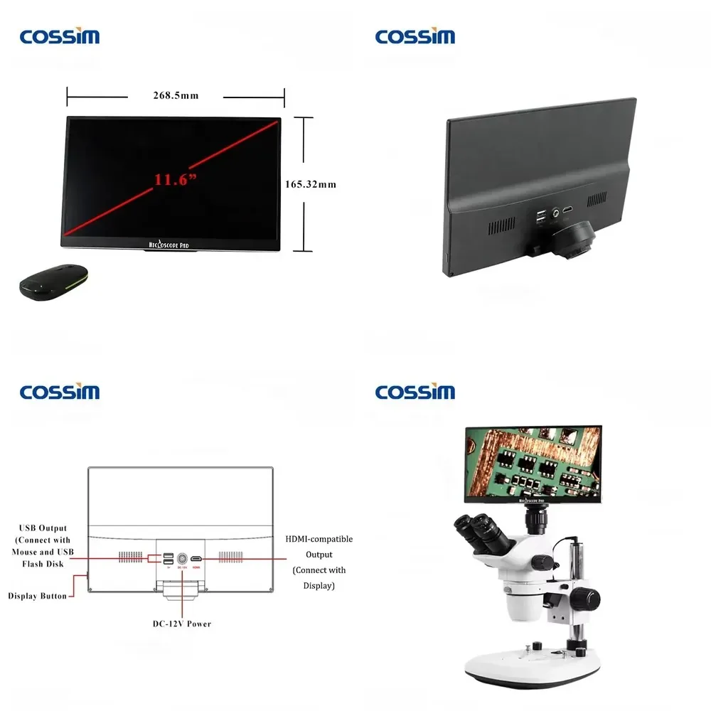 Hot Sale 11.6 Inch Integrated 5MP HDMI-compatible USB Microscope LCD Screen Microscope with