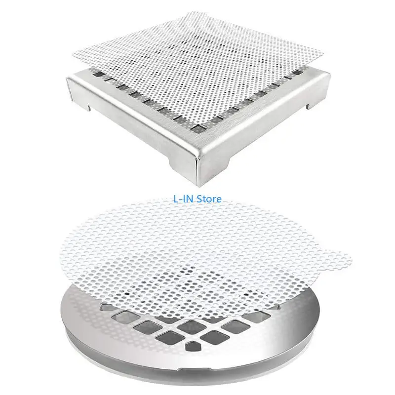 25 Pack Bathroom Shower Hair Catcher Mesh Stickers Disposable Drain Hair Catcher Kitchen Sink Strainer Adhesive Sticker
