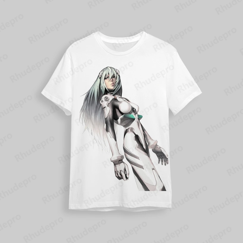 Camiseta Neon Genesis Evangelion masculina, camisas de manga curta, tops de hip-hop, roupas infantis, streetwear, moda, nova