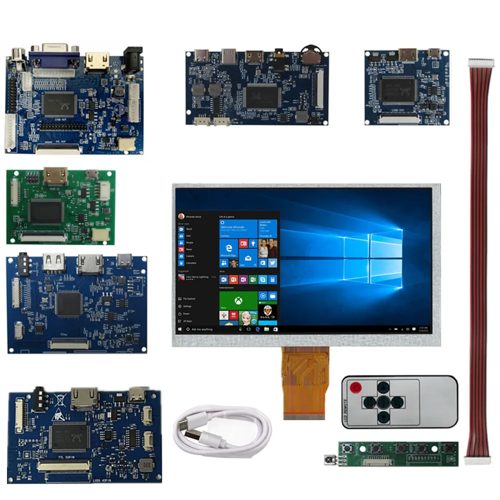 

7 Inch IPS 1024*600 Monitor LCD Display Screen Driver Control Board HDMI-Compatible For Raspberry Pi Orange Pi PC
