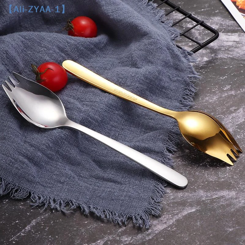 【ZYAA-1】Stainless Steel Spoon And Fork Combo, Household Salad Spoon, Fruit Fork, Soup Spoon, Portable Cutlery