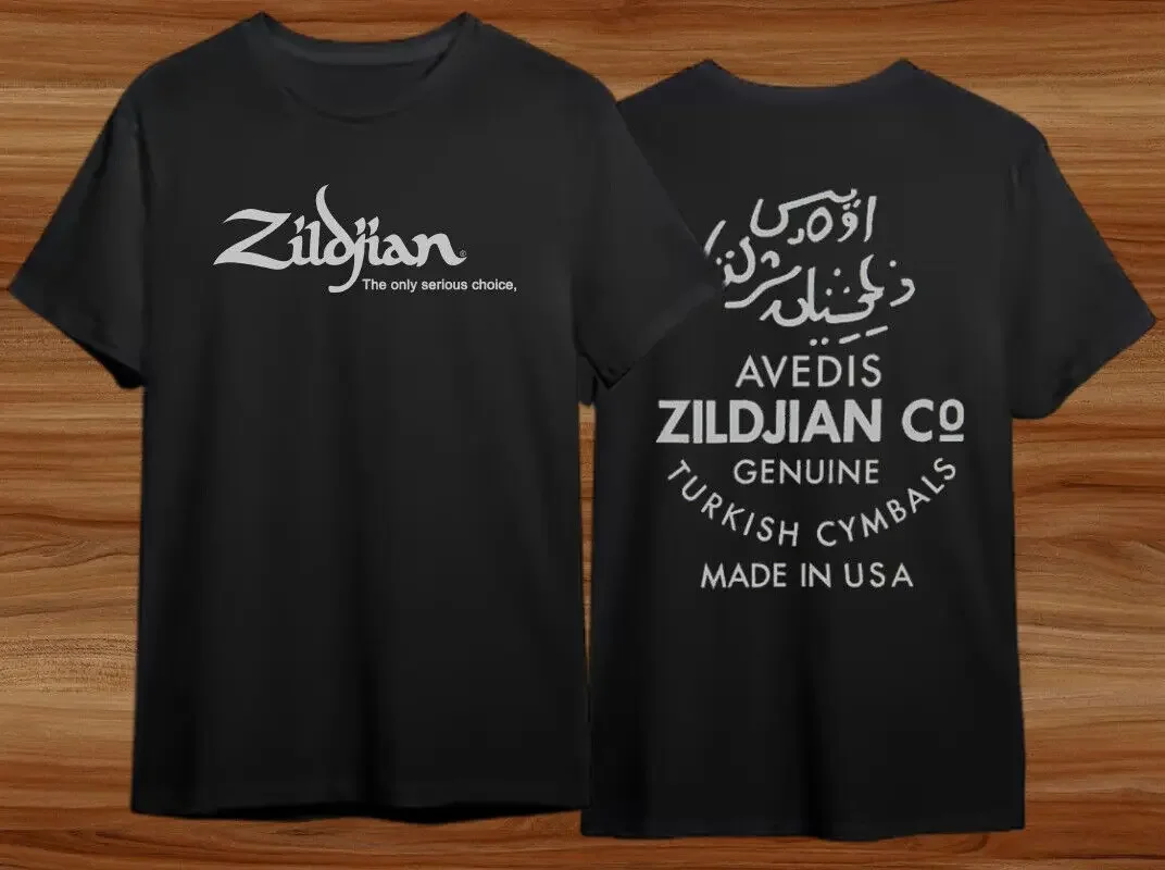 New Mens Tshirt Zildjian signature Logo Unisex Black T-Shirt Size S To 5XL