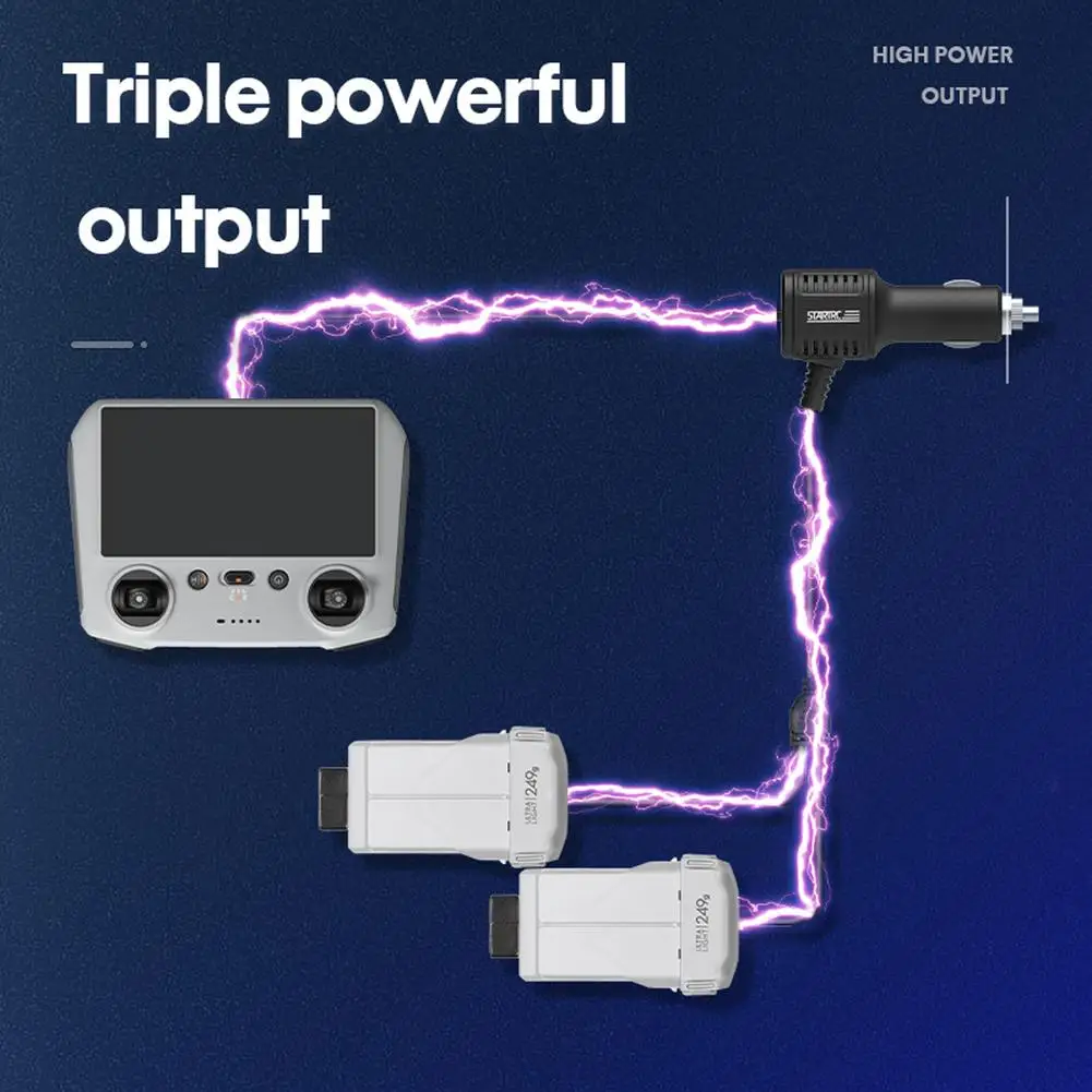 Зарядное устройство для автомобиля, зарядное устройство для аккумулятора с USB-портом и дистанционным управлением, зарядка для dji Mini 3 Pro Drone, зарядный концентратор для аккумулятора, адаптер питания Dropshi
