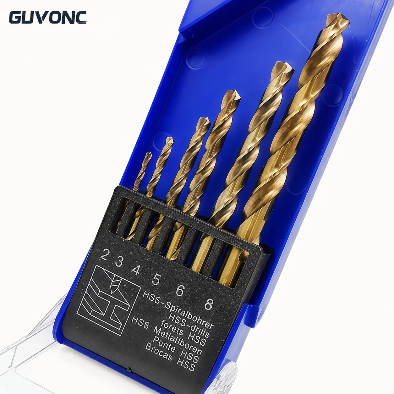 6Pcs HSS Twist Drill Bit Set, 2‑8mm High Speed Steel Drill Bits for Metal, Wood, Plastic, General Drilling Tool Kit