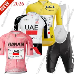 UAE Team 2026 Cycling Jersey Set Pink Tour De Italia TDF Men Tadej Pogačar Clothing Road Bike Shirts Suit Bicycle Bib Shorts MT