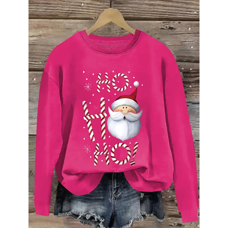 Autumn/Winter Women's Printed Fashion Pattern Casual Pullover Sweatshirt, 260g