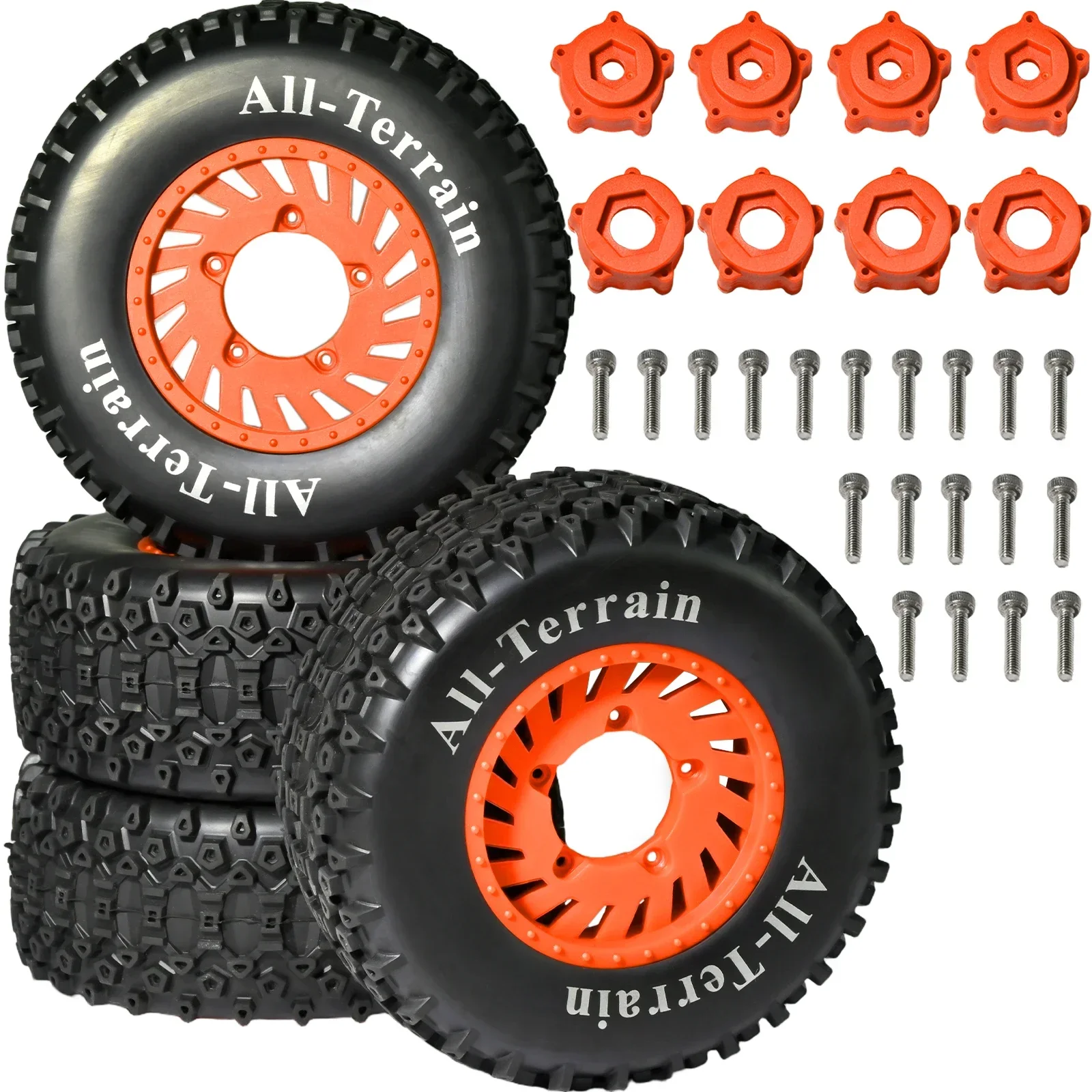 4pcs 110mm 1/8 1/10 Short Course Truck Tires Tyre Wheel With 12mm 17mm Hex For Truck Monster ARRMA Trxs Slash HPI VKAR Redcat H