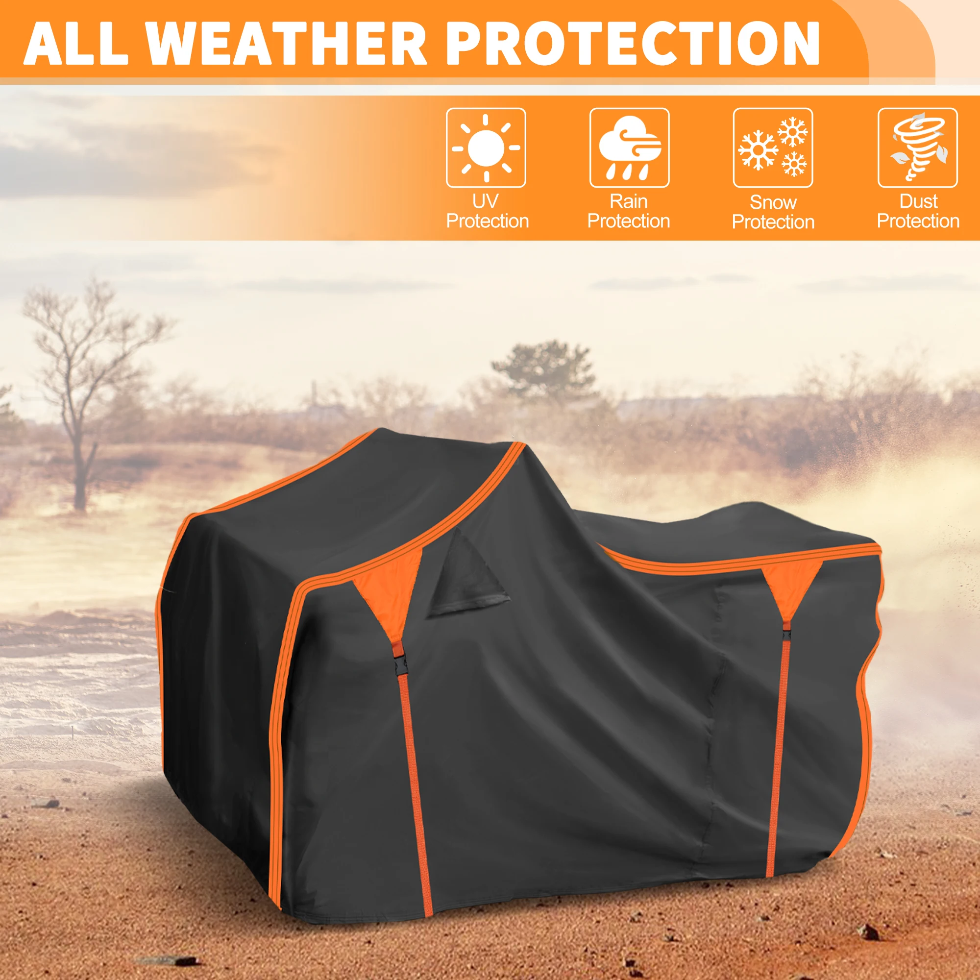UXCELL Waterproof ATV Cover 4 Wheelers Quad Cover for Kawasaki Brute Force 750 210D-PU