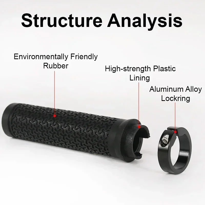 BUCKLOS MTB Handlebar Grips Non-slip Mountain Bike Grips Lock on Bicycle Handlebar Grip Shock Absorption Electric Scooter Handle
