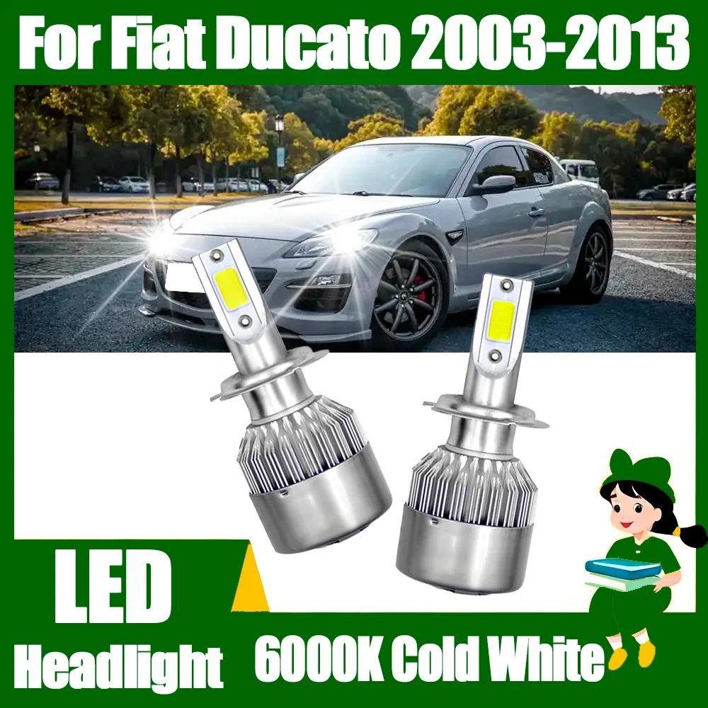 

2 шт. H7 20000LM фара для грузовика Canbus без ошибок светодиодные лампы для фар 120 Вт высокой мощности 12 В 24 В 6000 К белый для Fiat Ducato 2003-2013