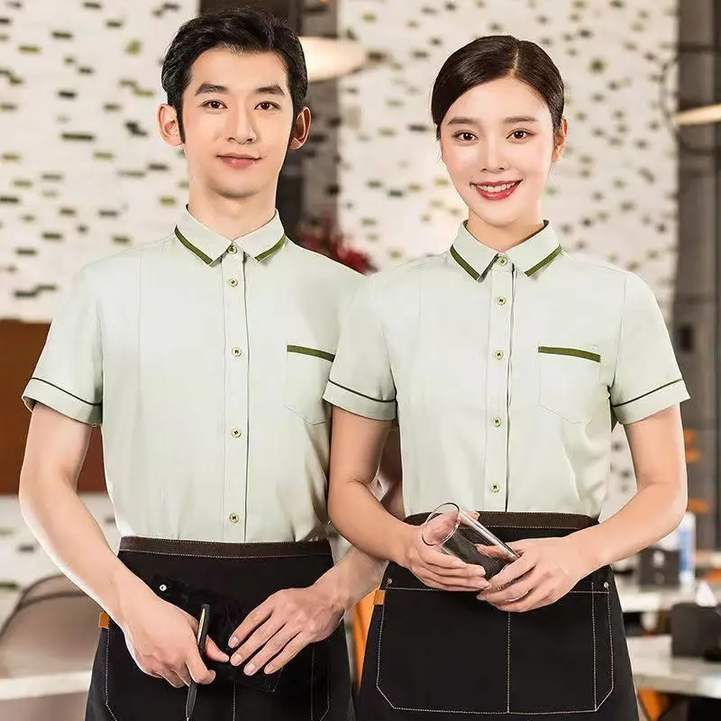 tenue-de-service-professionnelle-pour-femmes-et-hommes-ideale-pour-l'hotellerie-la-restauration-et-la-patisserie-chemise-d'ete-pour-le-travail