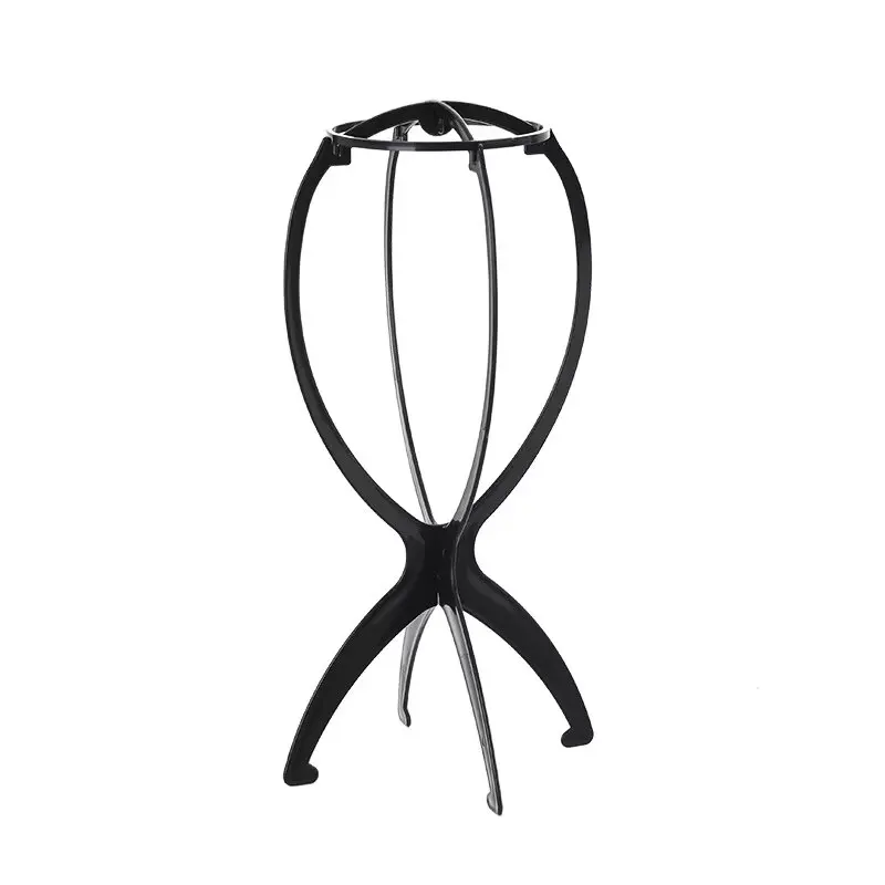 1PCS Wig Stand Portable Collapsible Wig Head Durable Plastic Wig Folding Wig Holder Wig Travel Short Hair Extensions Stands image 5