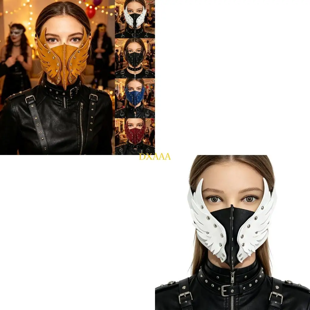 DXAA Flexible PVC Costume Mask, 1 with Layered Side Panels for Parties