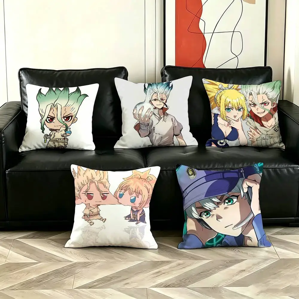

Anime D-Dr. Stone Pillow Case Pattern Printed Pillowcase For Living Room Sofa Cushion Cover