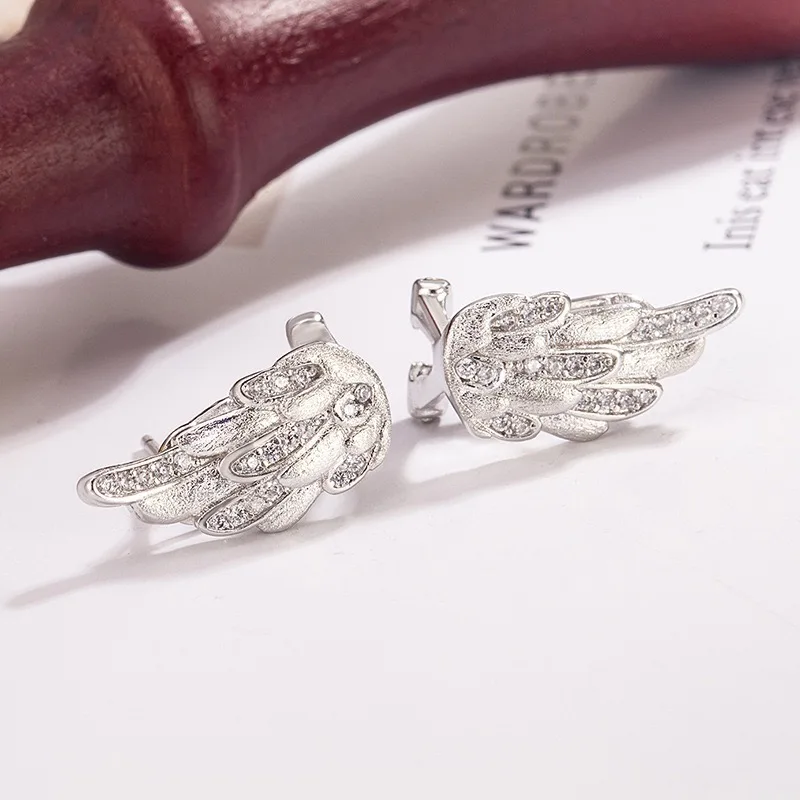 925 فضة أقراط للنساء هندسية مثير فتاة الموضة العصرية مجوهرات هدية حفلة الجناح شكل pendientes الزفاف #2