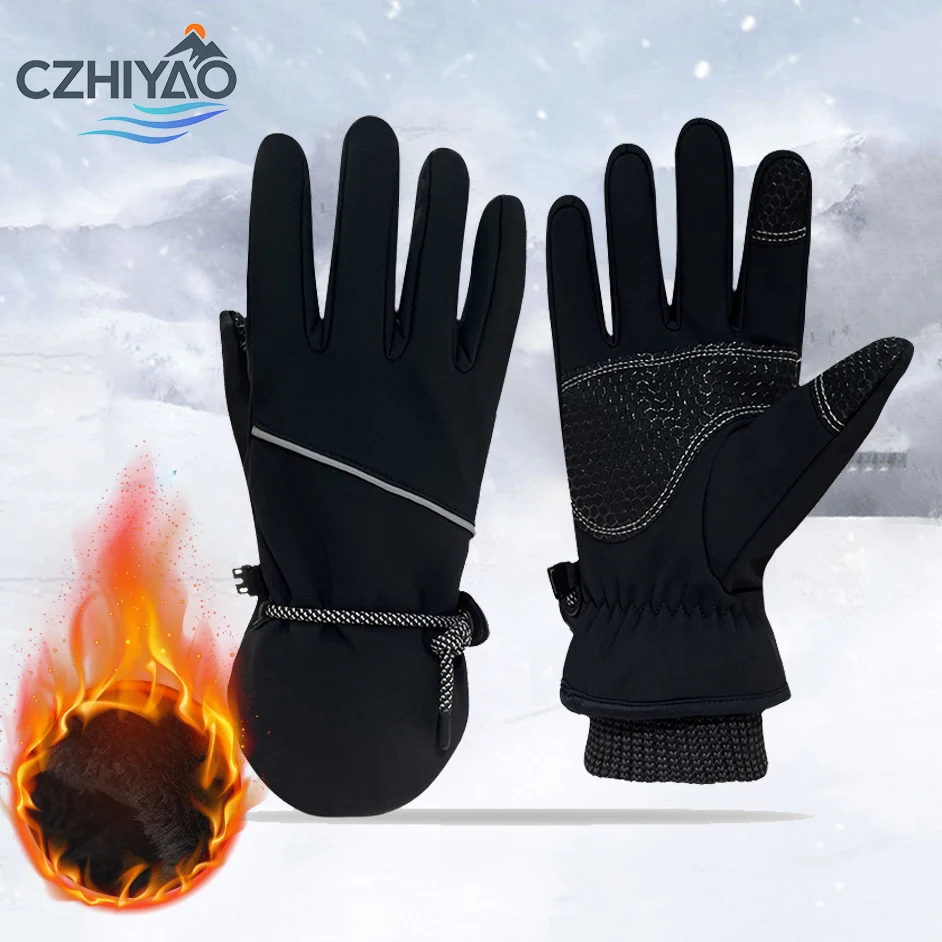

CZHIYAO Ski Snow Gloves for Women Men,Winter Waterproof Windproof Thermal Touchscreen Fingers,for Running Driving Cycling Hiking