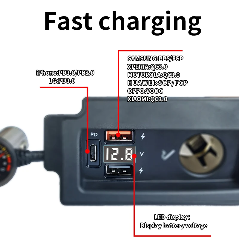 For Honda Accord USB Car Charger Quick Charge 4.0 QC4.0 QC3.0 SCP 5A PD Type C for iPhone Xiaomi Mobile Phone