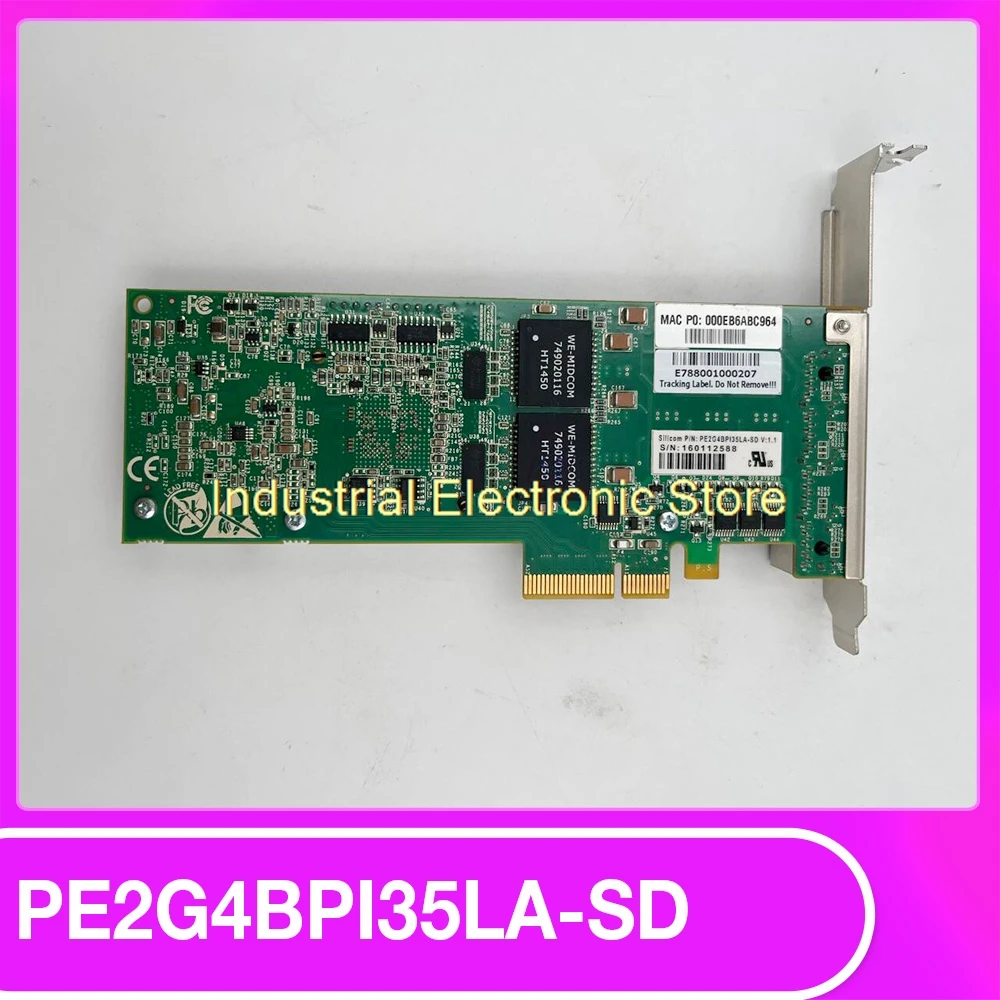 

Четырехпортовый гигабитный электрический интерфейс Silicom I350AM4 RJ45 Сетевая карта PE2G4BPI35LA-SD