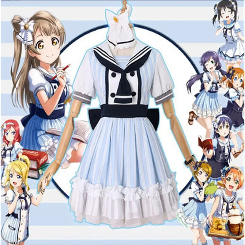 

Anime LoveLive! Pirate Story Not Awakened 9 Characters Cosplay Love Live Kousaka Honoka Eli Tojo Nozomi Nico Lolita Dress Outfit