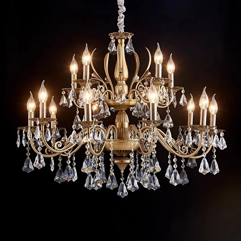 Bronze Color Chandeliers For bedrooms Luster Clear Kitchen Pendant Lamp Lampadari Pendientes Home Decoration Nordic Hanging Lamp