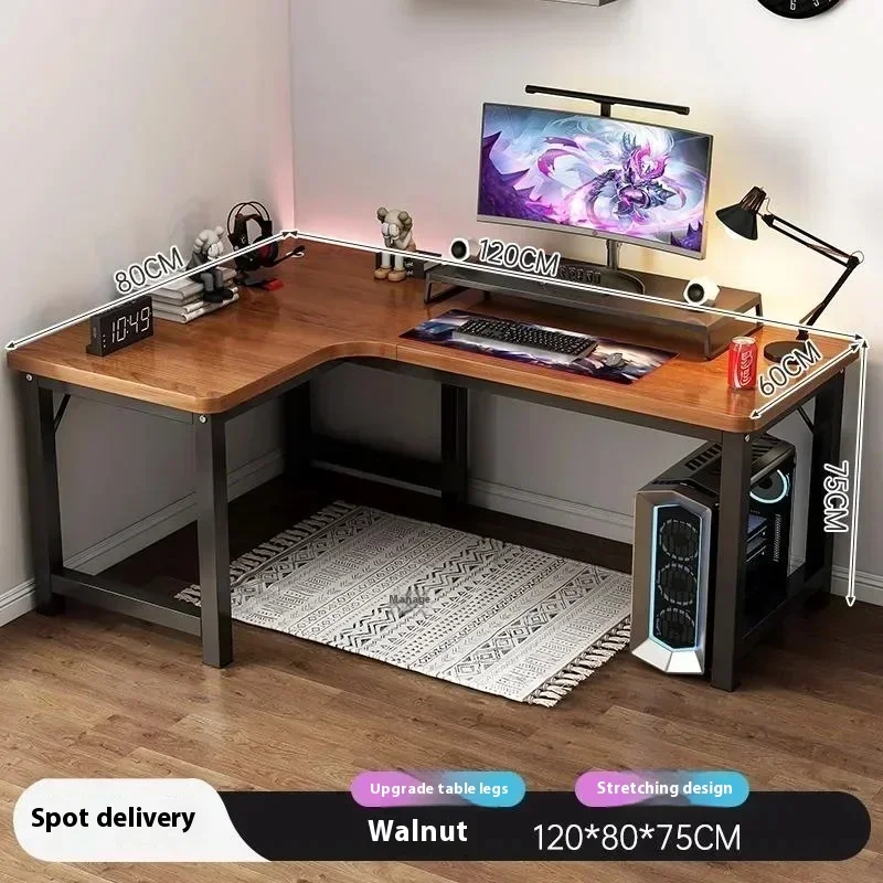 47 in Computer Desk with Drawer, Storage Cabinet Shelve, L Shape Home Office Reversible Study Table, Wood Executive Writing Desk