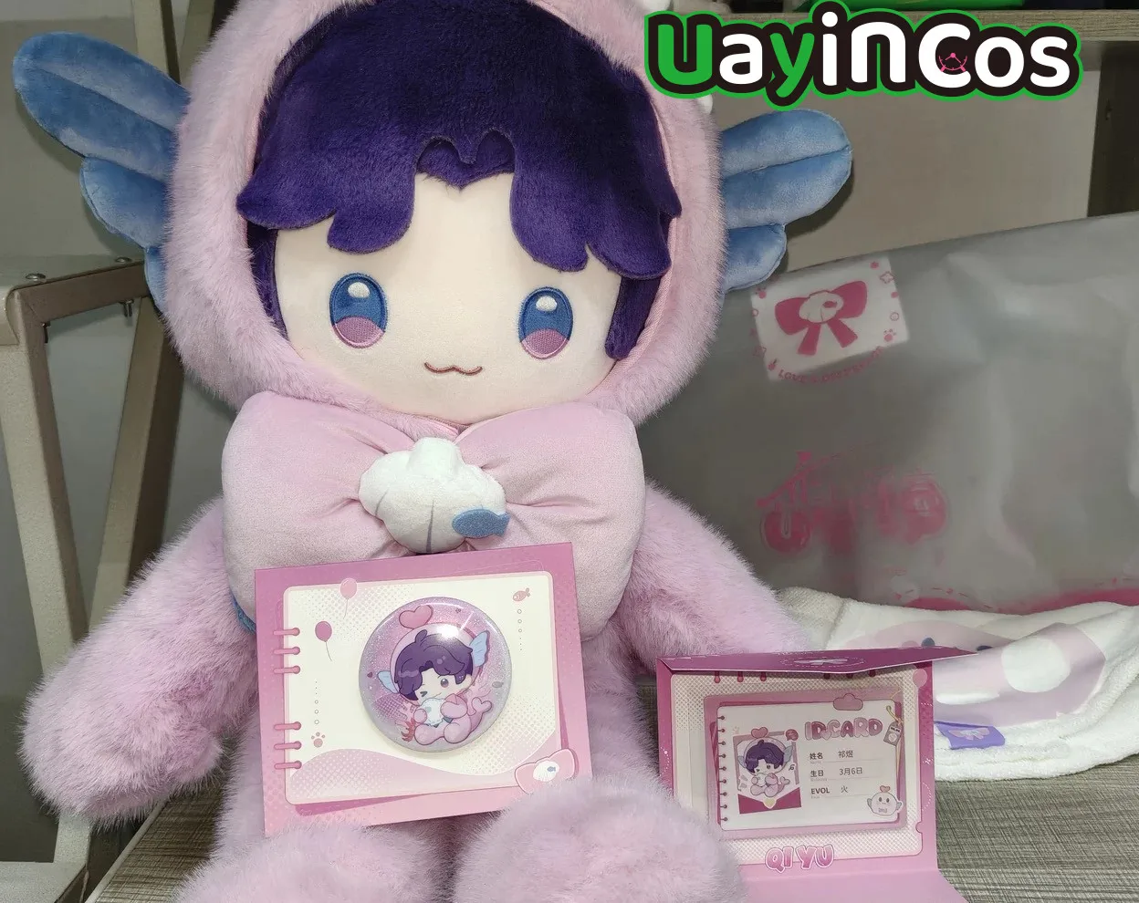 In Stock 40cm Official Rafayel Love and Deepspace Caleb Fluffy Party Series Stuffed Plushie Doll Clothes Anime Game Ornament Toy