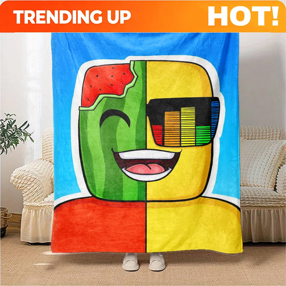 Customize Sunny & Melon Themed Print Plush Blanket, Soft and Comfortable for All Seasons, Suitable for Bedroom, Bed, Sofa, Naps,
