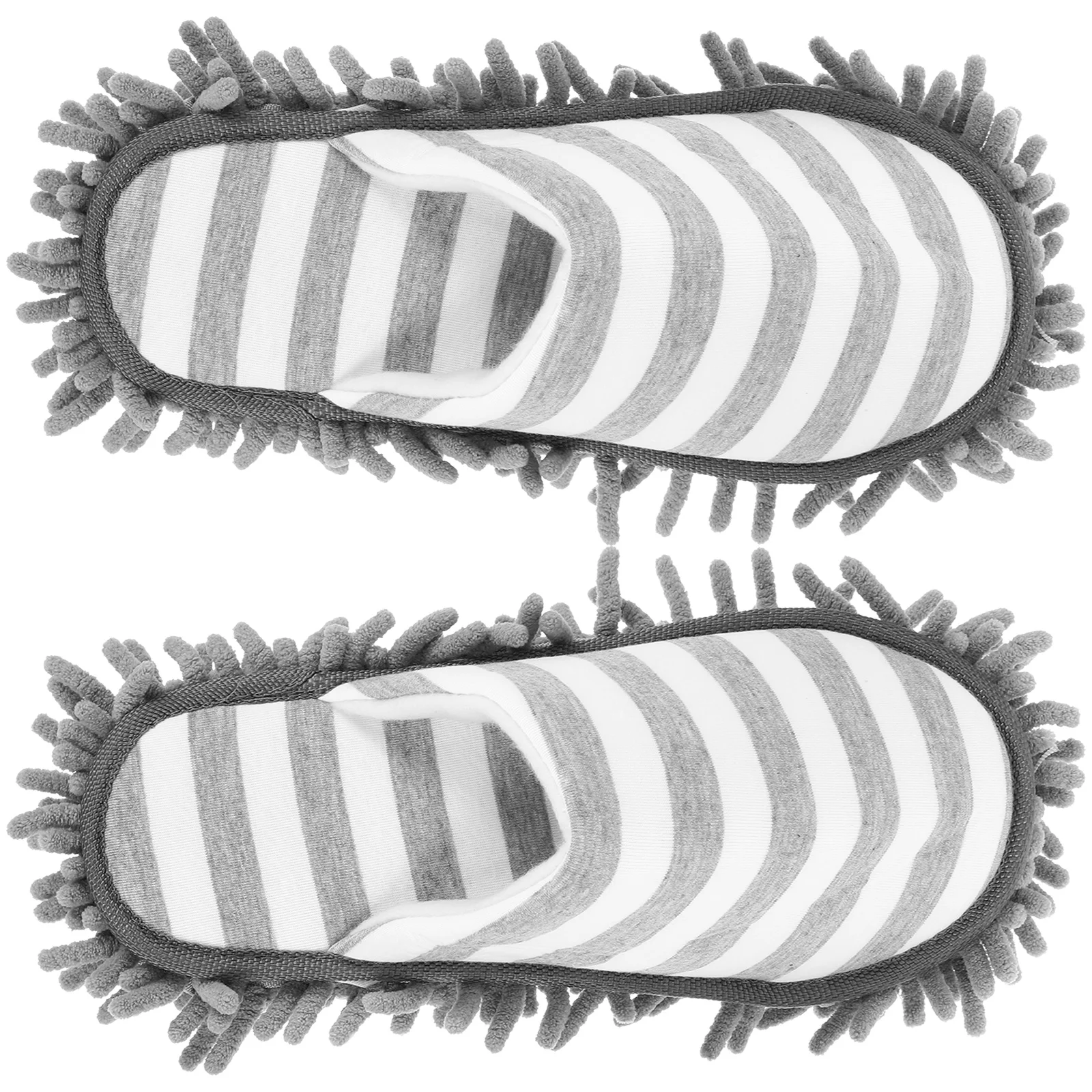 

Cleaning Slipper Cover Dust Sweeping Shoes Reusable Hair Mop Slippers Gray Striped Size 38 41 Washable Floor Cleaning Household