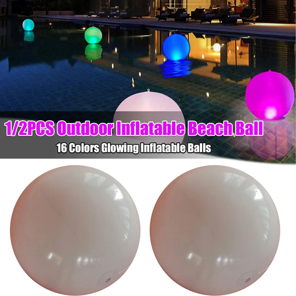 Outdoor Pool Beach Ball Summer Swimming Water Game Sports Party Play Ball 16 Colors Glowing Inflatable Balls