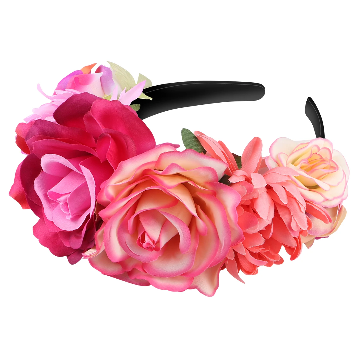 

Floral Headband Simulated Flowers Bohemia Hairband Elegant Design Realistic Look Wedding Party Accessory Travel Beach Outfit