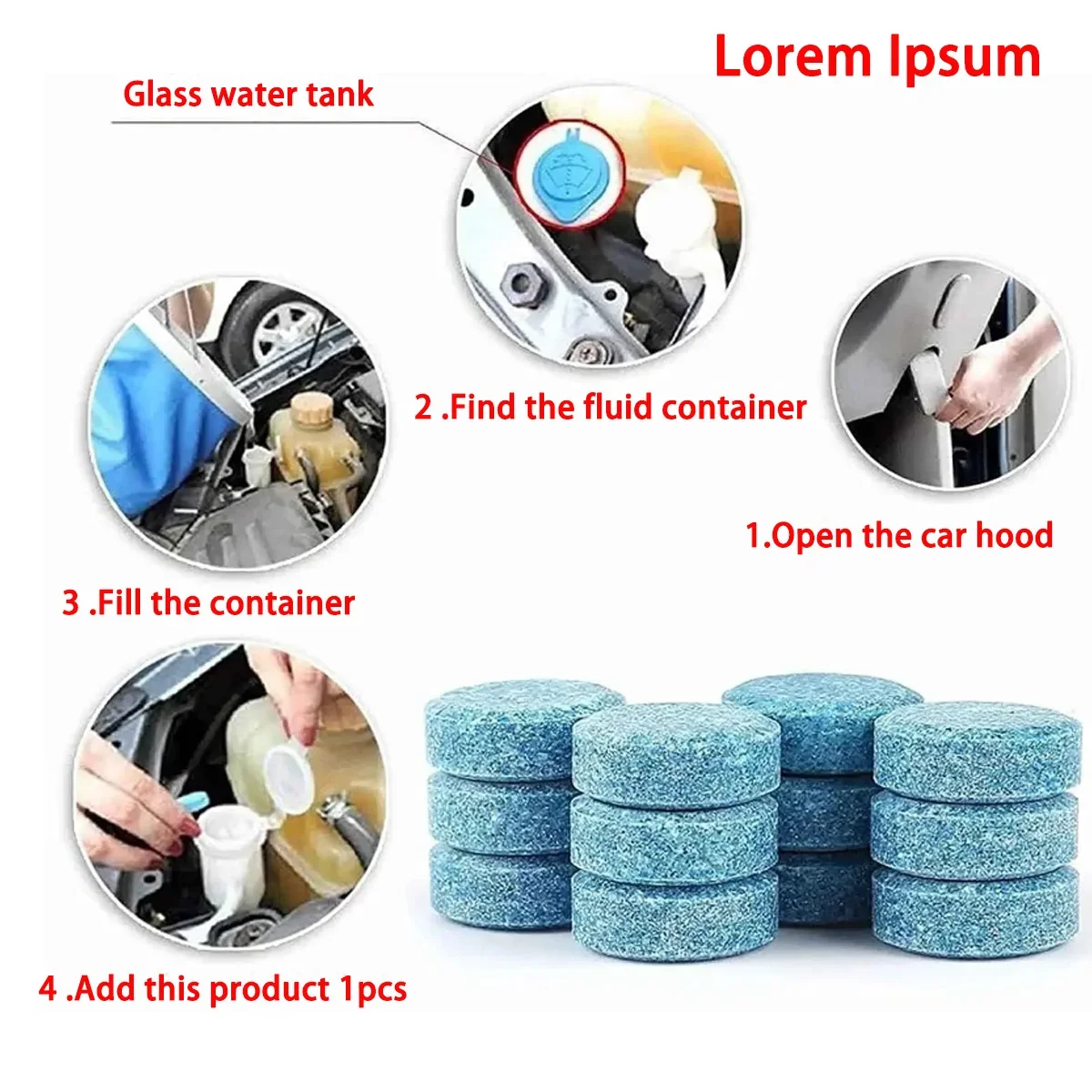 10/20/30/100pcs Glass Cleaner Practical Clean Effervescent Tablets Home Furnishing Car Use Strong Cleaning Solid Bath Of Glass