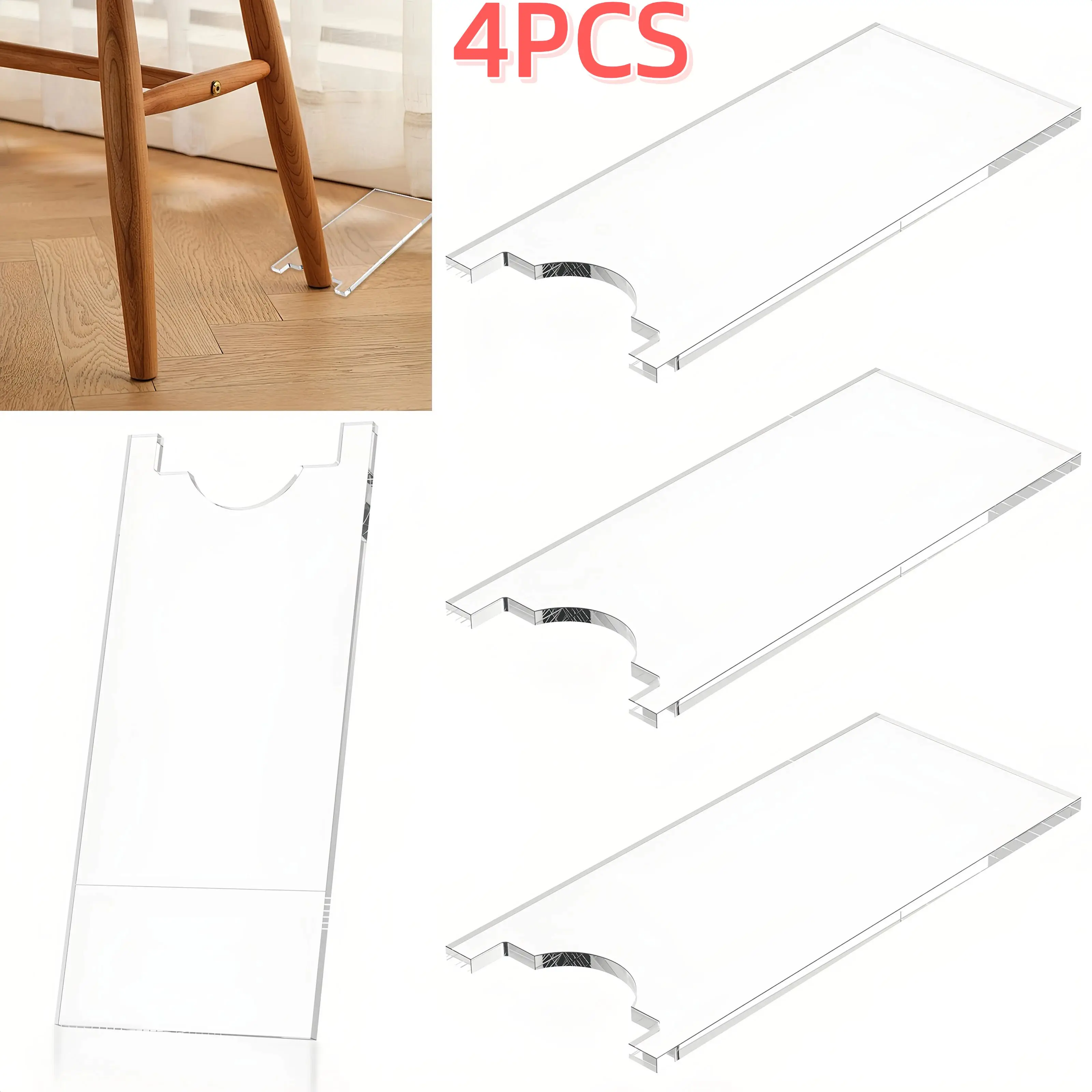 

4Pcs Couch Spacer Acrylic Transparent Universal Adjustable Wall Spacer For Furniture Prevents Sliding & Protects Walls Fire Safe