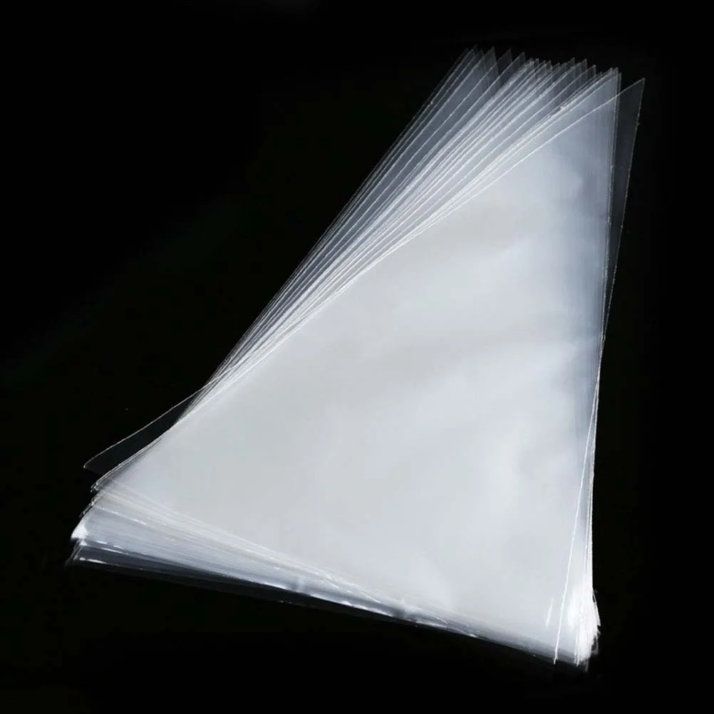 

100 pcs Triangle Plastic Bags Clear Opp Transparent Treat Storage Bags For Food Candy Gift Party Wedding 16 X 30Cm