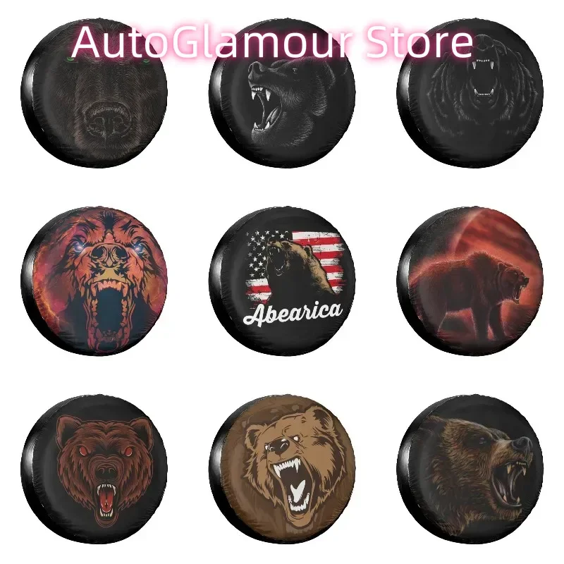 أشيب الدب الغيار عجلة غطاء الإطار حقيبة الحقيبة ل جيب باجيرو غاضب الغبار واقية اكسسوارات السيارات 14 "15" 16 "17"