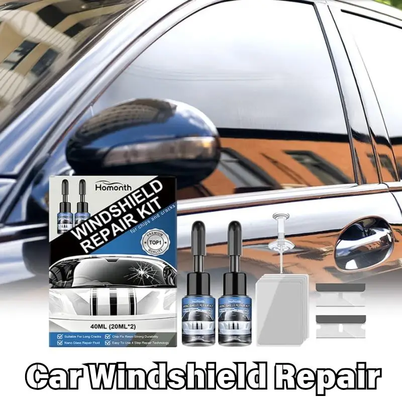 Car Windshield Repair Kit DIY Automotive Glass Crack Chip Repair Resin Fluid Set For Auto Window Scratch Cracks Restoration