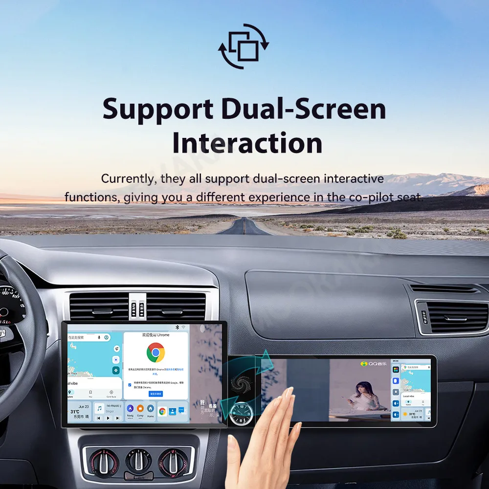 13.1+12.3 Inch Dual Screen For Volkswagen Fox 2014-2018 Android Auto Carplay Navigation Car Radio GPS Multimedia Stereo Player