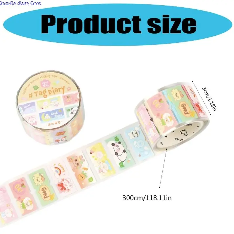 Scrapbooking Decorative Tape Glittering Cutout Cartoon Tape For Scrapbooking Journal Water Bottle Phone Case Wrapping