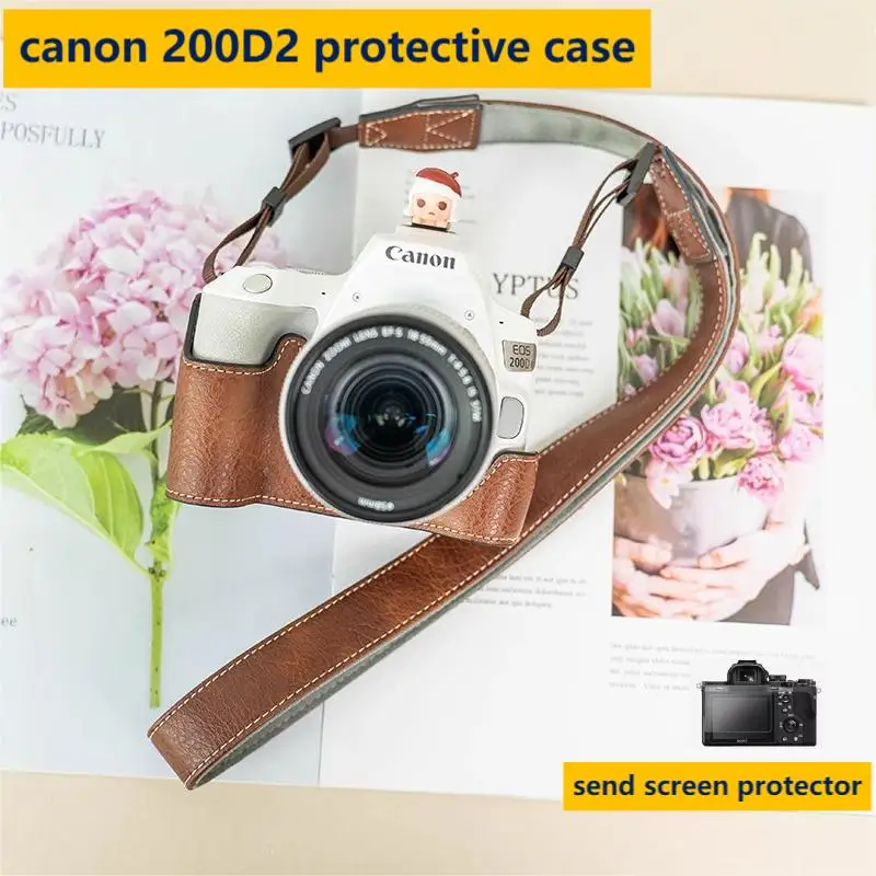 Camera protective case for Canon 200D2 protective case 200D2 camera base shell leather case